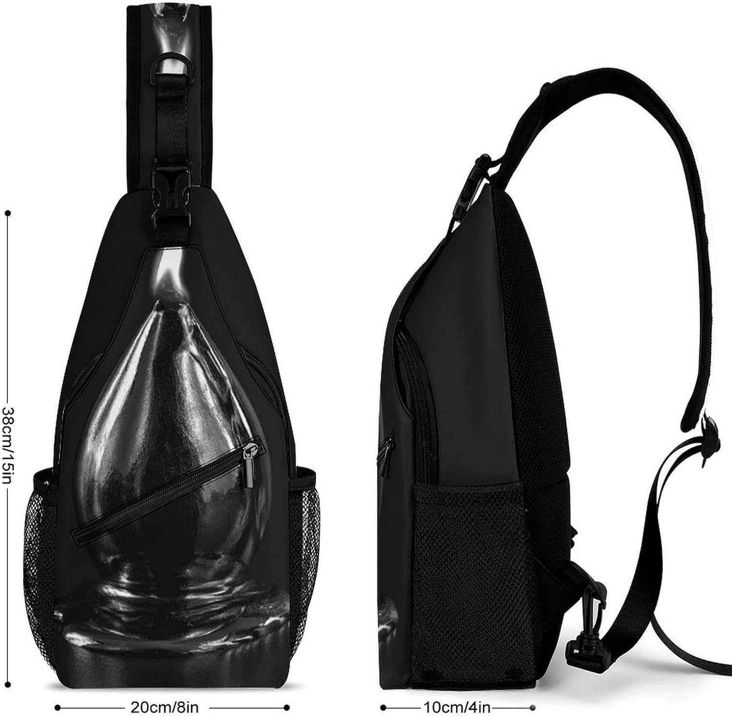 Metal Candle Sling Crossbody Bag Lightweight Chest Shoulder Backpack for Outdoor Sports