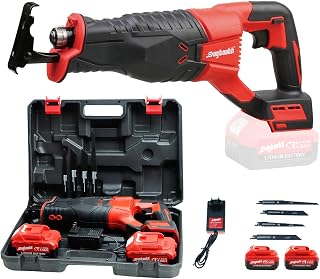 21V Cordless Reciprocating Saw Kit, 3,000 Strokes Per Minute, Compatible with Makita 18V Battery, 2 * 4.0 Ah Batteries, Charger, 4 Saw Blades and Carry Case