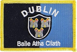 Dublin Flag Embroidered Iron on or Sew on Rectangular Patch, Size 2.25 inch x 3.25 inch