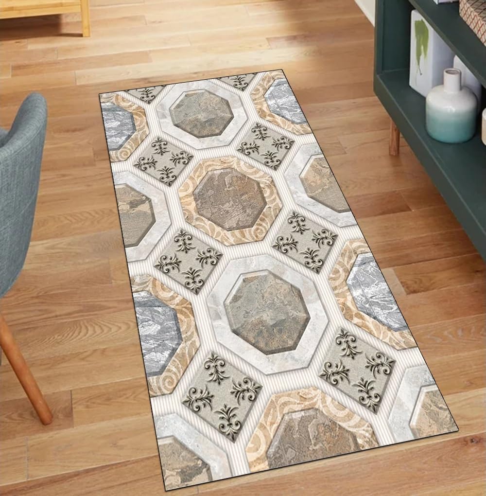 Alfombra vintage antideslizante: la solución lavable de 120 cm para pasillos