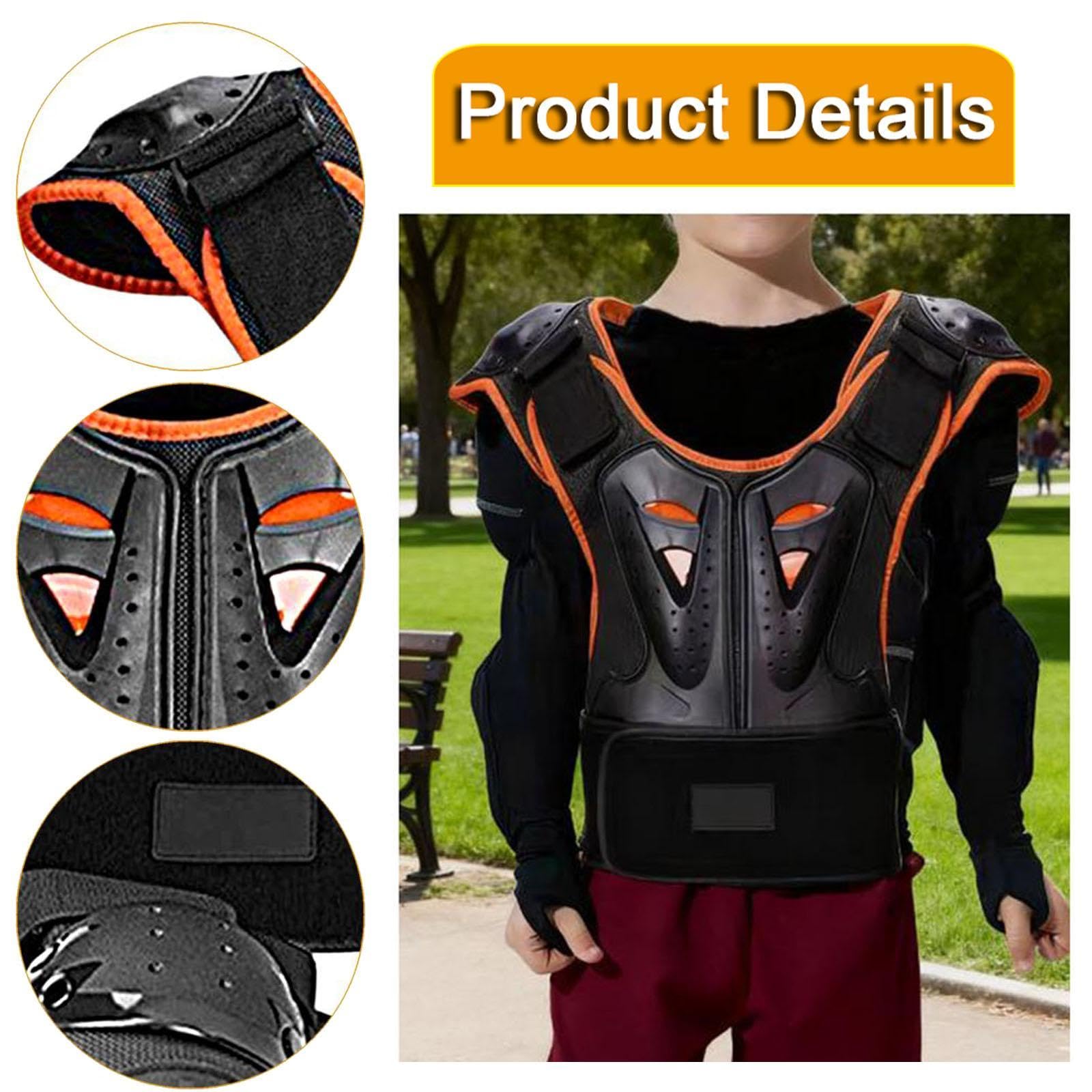 rockible Combinaison de Protection pour Enfants, Protection de la Poitrine, de la Colonne vertébrale, du Dos, des genouillères et des coudières pour Le