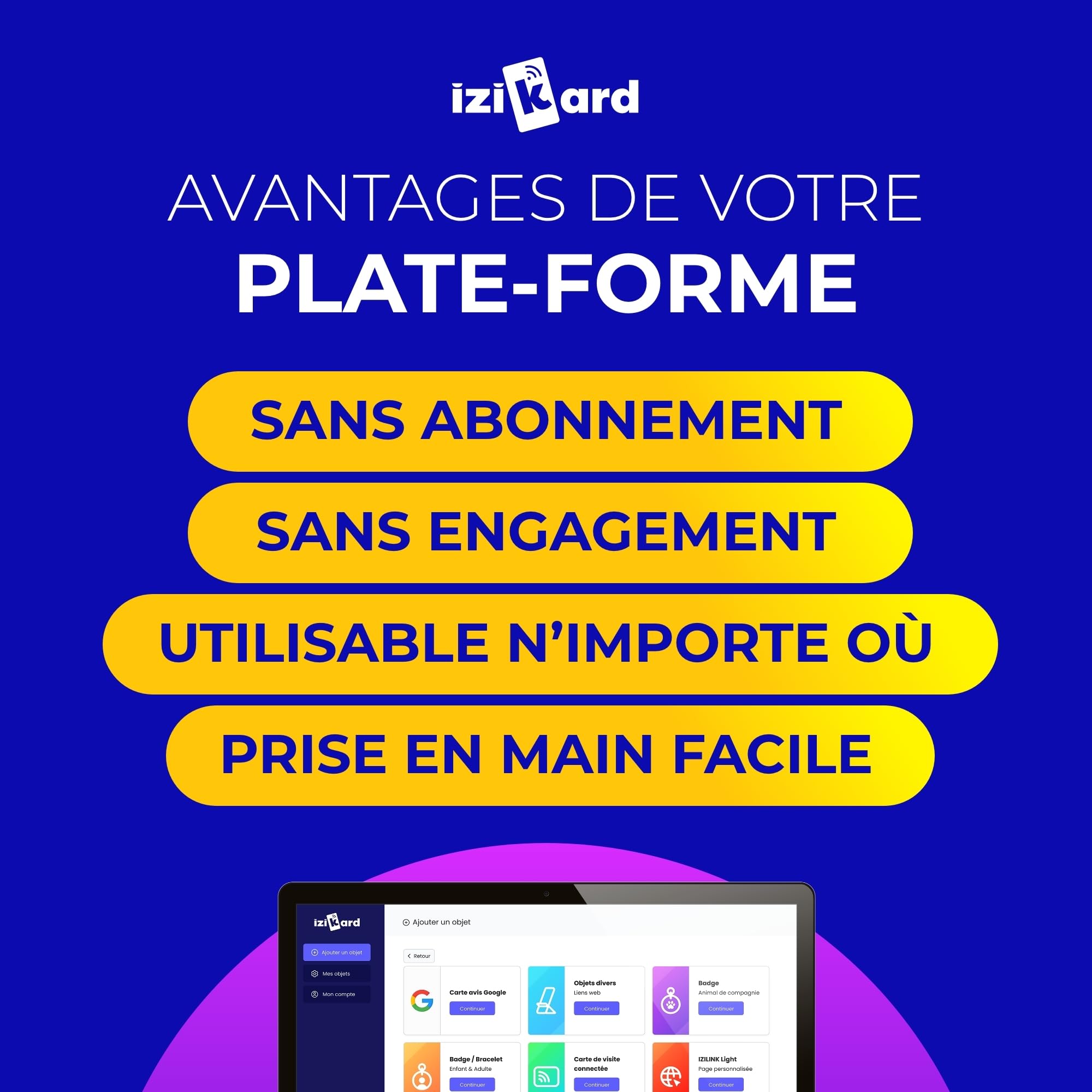 Carte NFC avis Google QR Code puce NFC collecter avis clients format carte rigide personnalisée Izikard