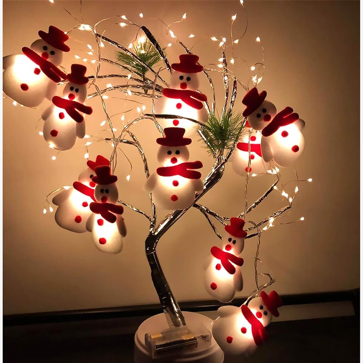 ZAUGONTW Christmas Snowman String Lights - 10 LEDs 5.4ft Waterproof Light Up