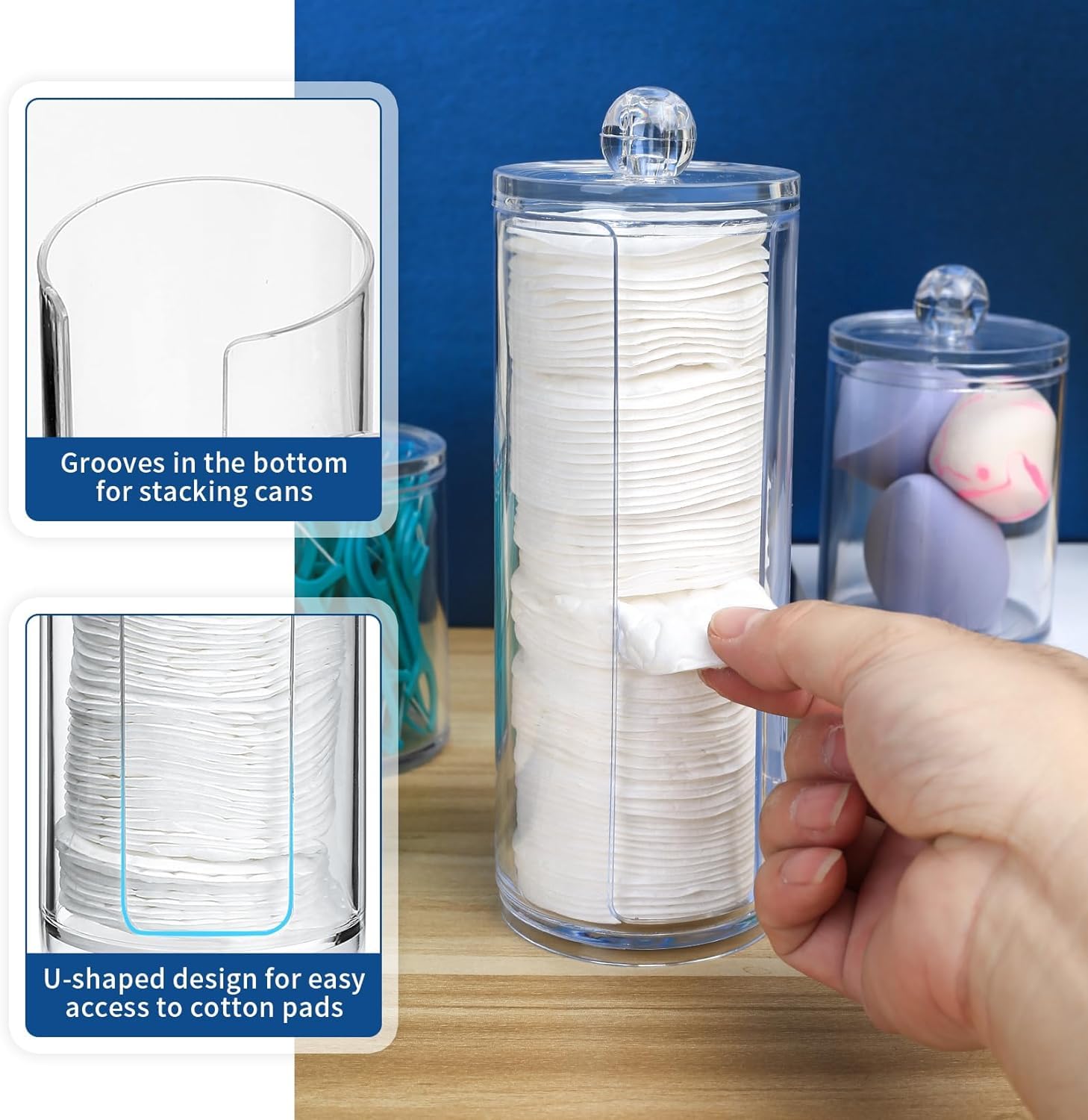 Organizer da bagno a 2 ripiani trucchi mensola per cosmetici prodotti per la cura della pelle porta profumo vassoio da toeletta organizer da cucina e portaoggetti (Vassoio + Portacotone)