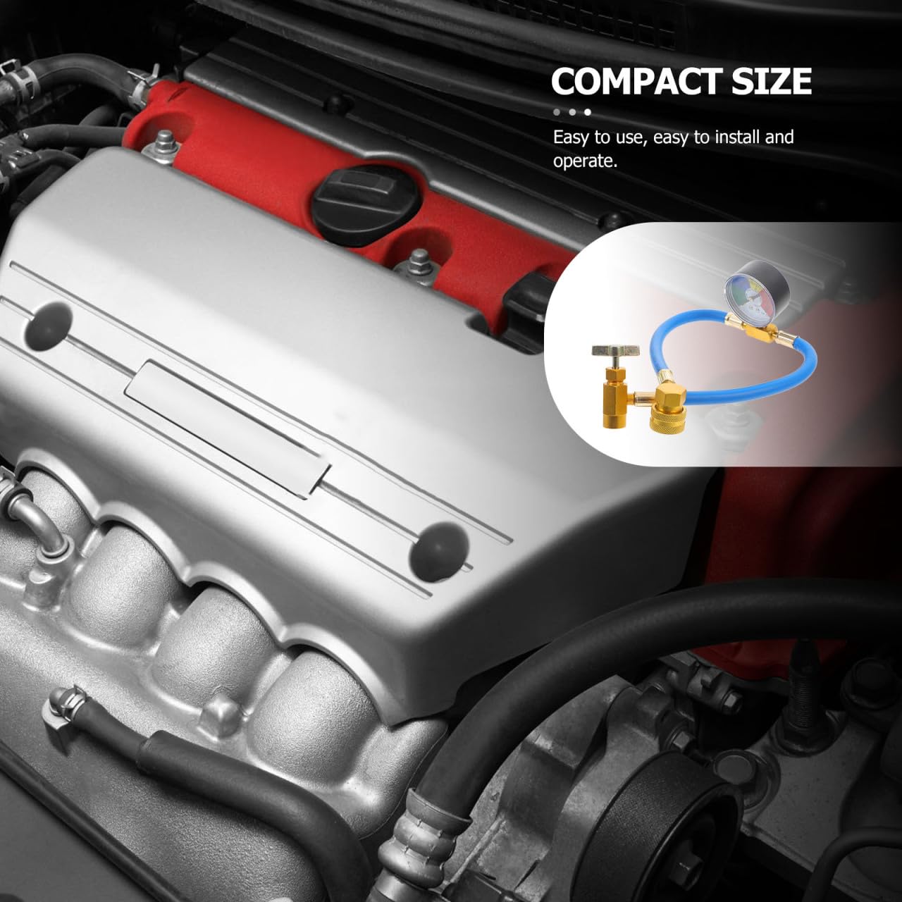 VICASKY Tuyau de Remplissage réfrigérant Métal pour climatiseur R134A avec jauge Voiture R134a Recharge Refrigerant,R134a, Réfrigérant Climatiseur Jauge (1/2 Filetage lAmérique et leurope)