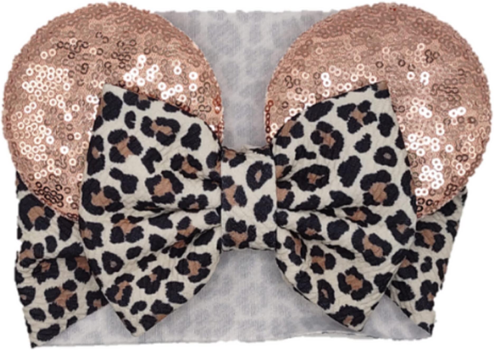 J&J BoutiquesMouse Ears Headband/Headwrap - Toddler, Baby, Kids - Party supplies - Leopard Bow