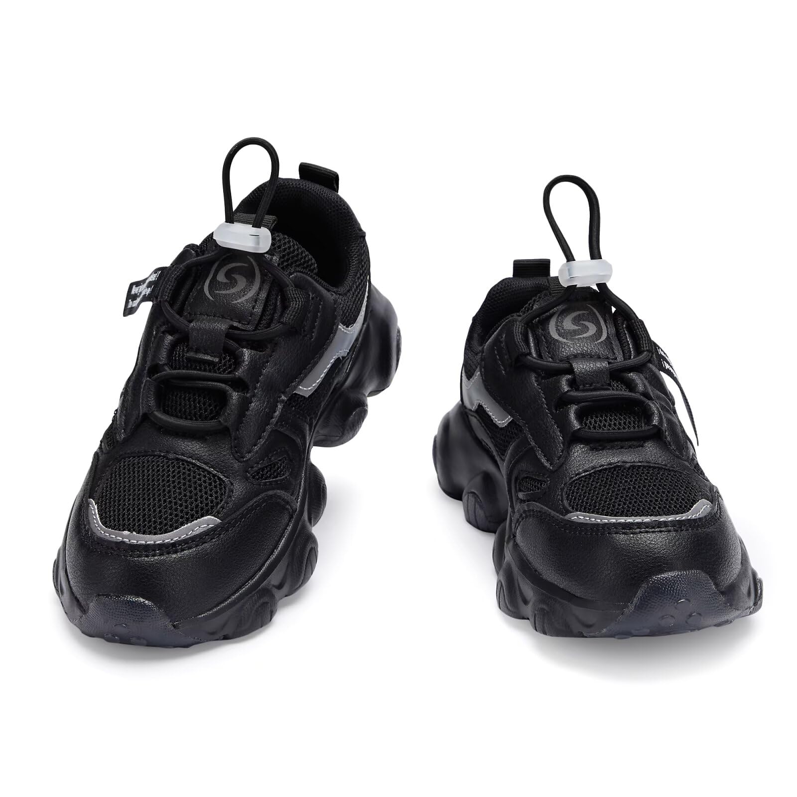 Scarpe da ginnastica unisex per bambini, per camminare, correre, ragazze, traspiranti, casual, leggere, scarpe da ginnastica, Tutto nero, 27 EU