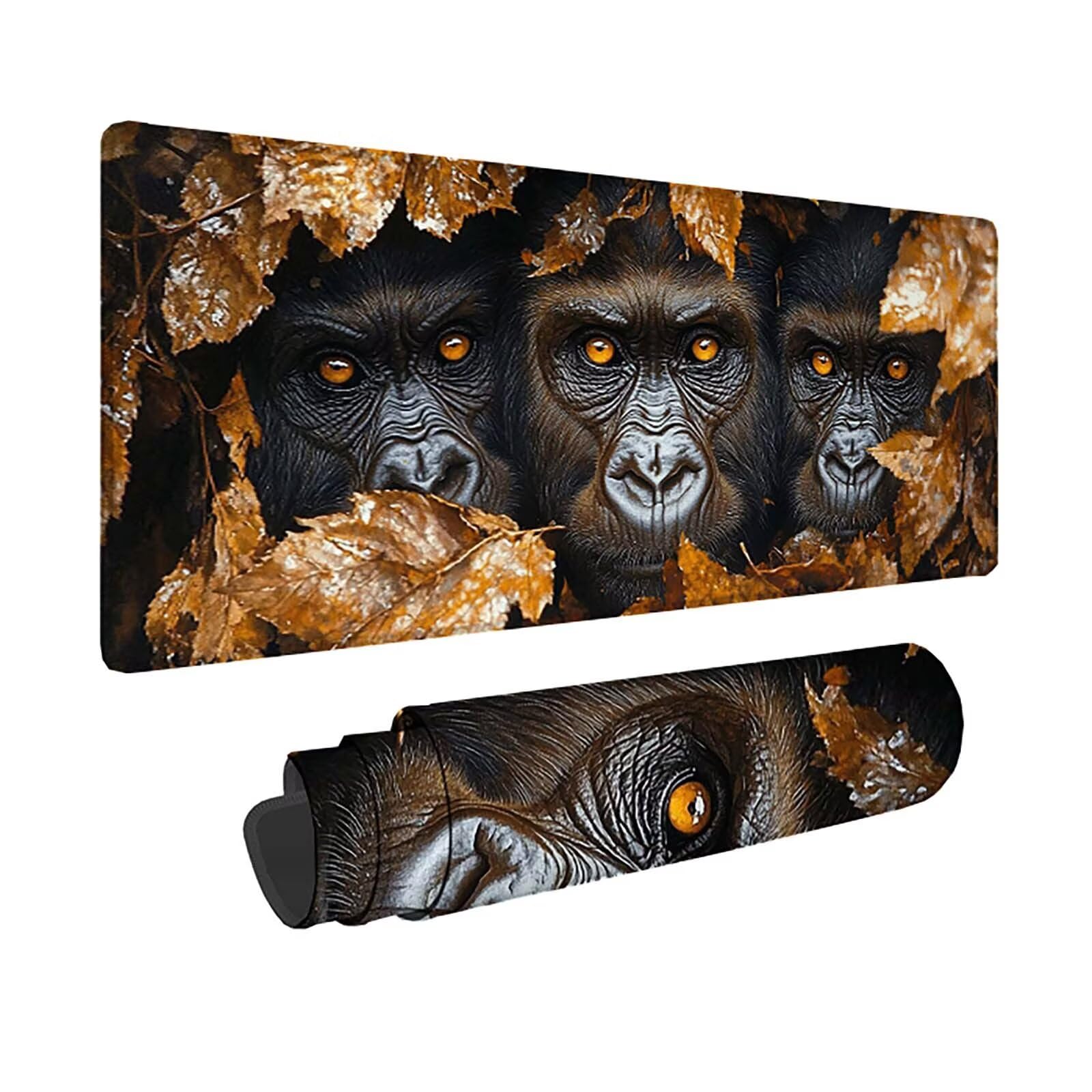 Tapis de souris XXL noir chimpanzé grand format 80x40cm mouse pad PC - 8