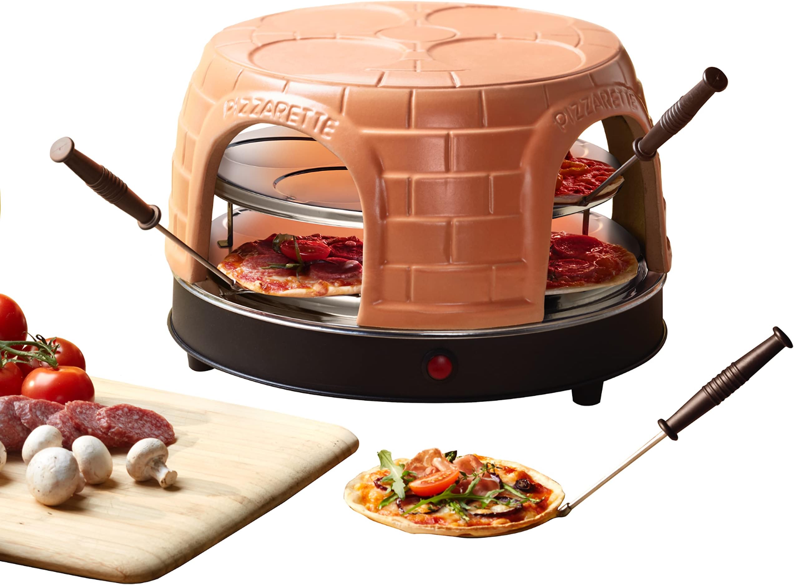 Originele Pizzarette - 6 Personen - Terracotta koepel - 1200W