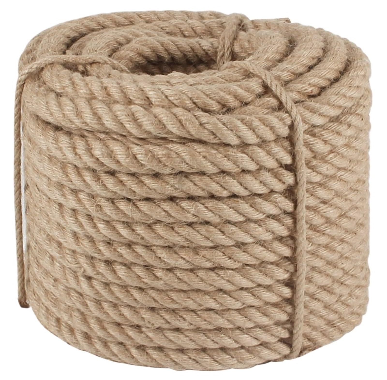 Natural Jute Twine Twisted Manila Rope 20mm 1/3/5/10/15M Natural Jute Thick Hemp for Rail