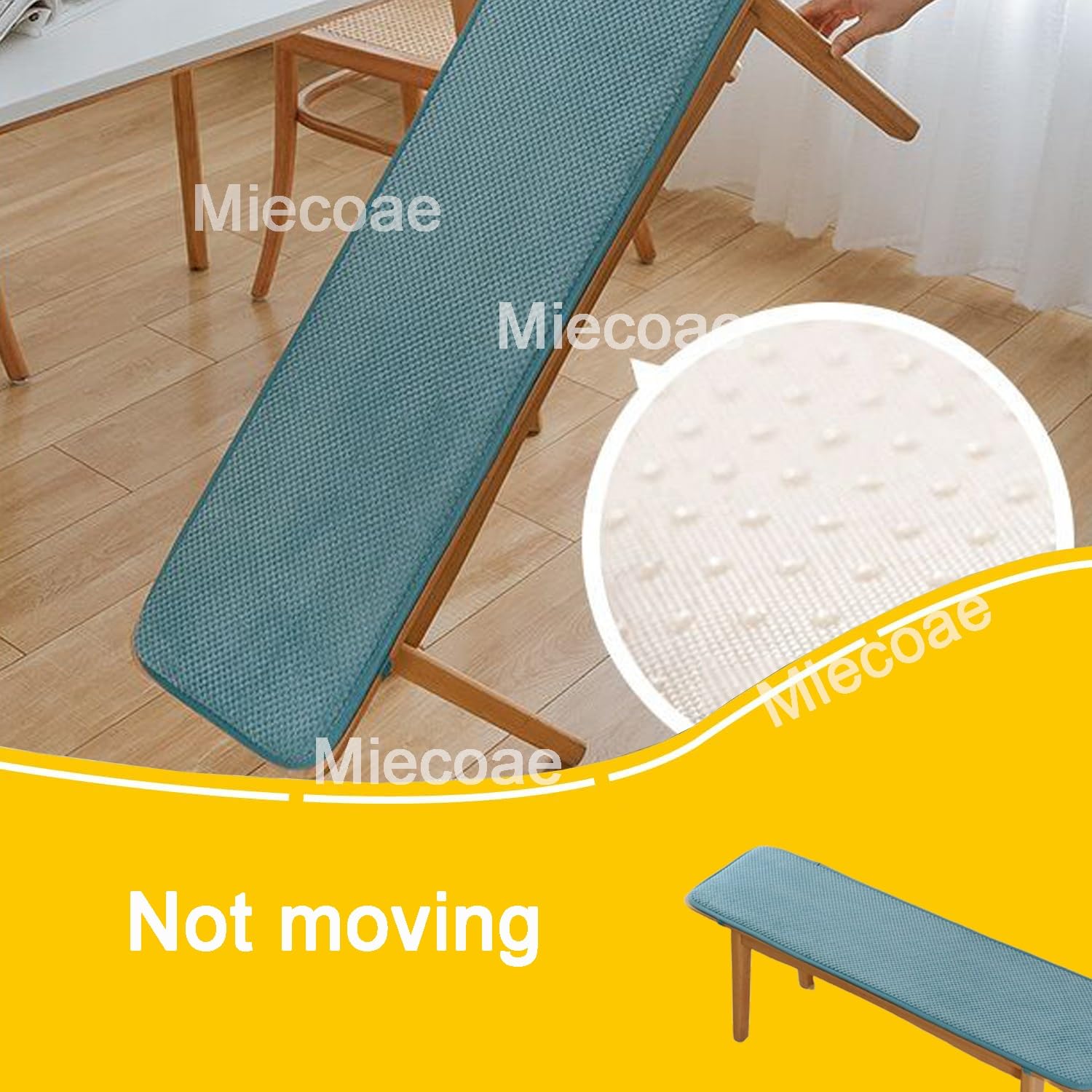 Sangles de chaise d'extérieur pour salle à manger et balancelle de jardin - Coussins de banc antidérapants pour baie vitrée intérieur/extérieur - Vert 200 x 40 cm