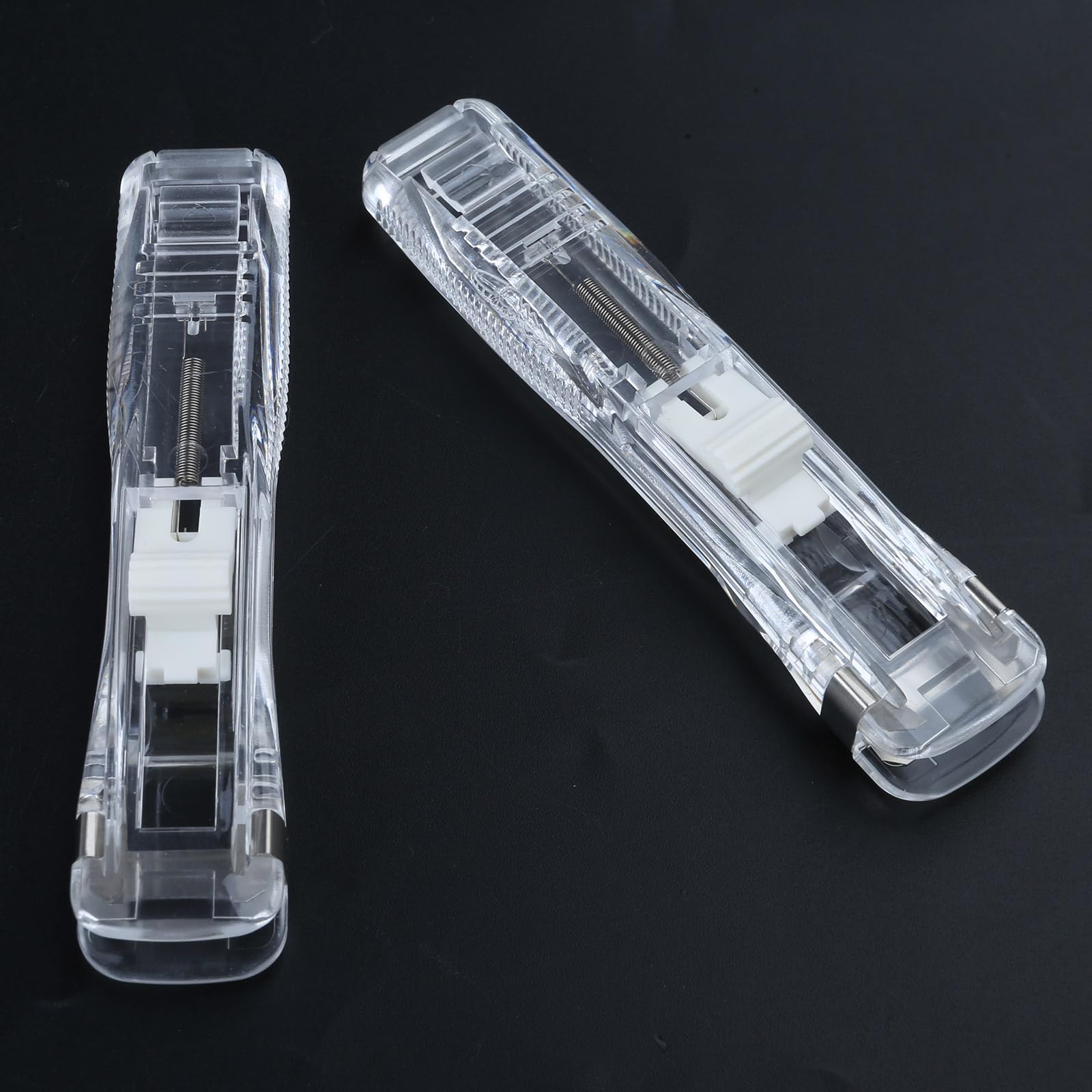 Clamp Stapler Paper Clip Dispenser Handheld Clam Clip Dispensers Push Paper Clips Office School Supplies for Documents Clam Clip Dispenser Clamp Stapler Push Paper Clips Paper Clip Dispenser