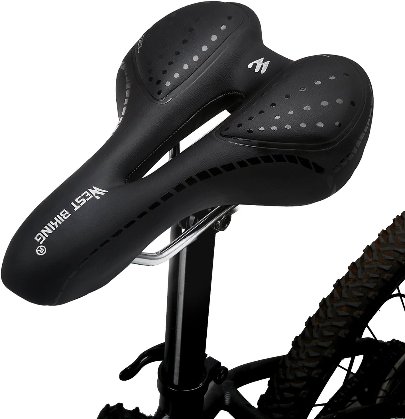LuTuo Bicycle Saddles, Bike Seat, Comfortable Gel Padded Seat Cushion, Memory Foam, Waterproof, Breathable, Fit Most Bikes, Mountain/Road/Hybrid