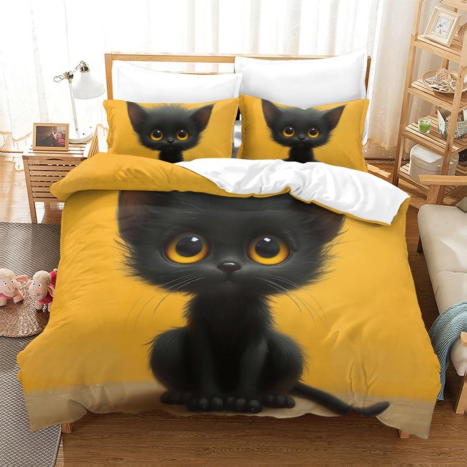 Parure de lit chat persan 3D pour chambre d'enfant et d'adolescent