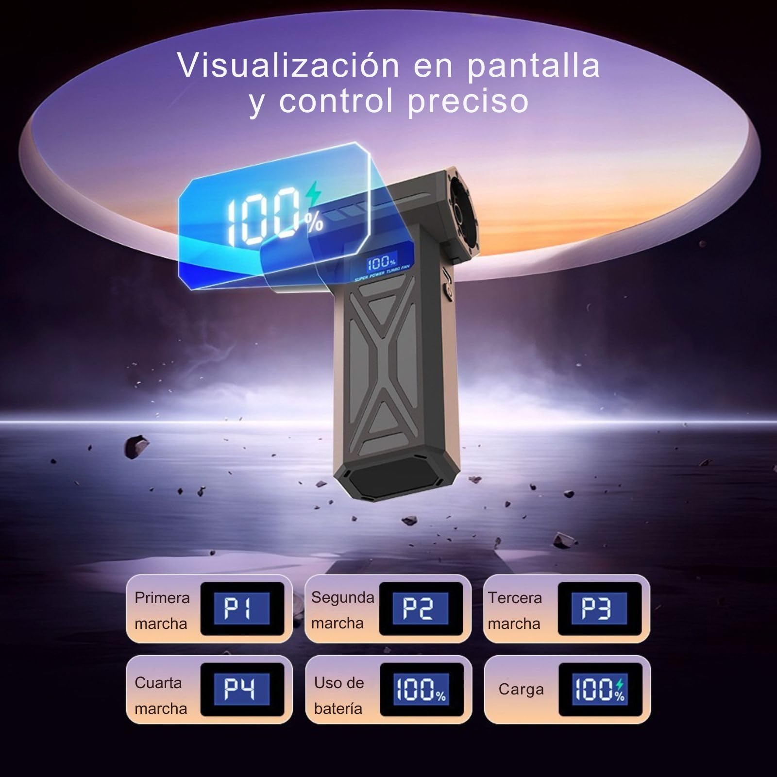 Soplador De Aire Potente Recargable 130.000 rpm Con Linterna, Soplador De Aire Para Pc y Videoconsolas con accesorios de limpieza, Aire Comprimido Limpieza Pc y Coche, Oficina, Hogar Y Viajes 2026