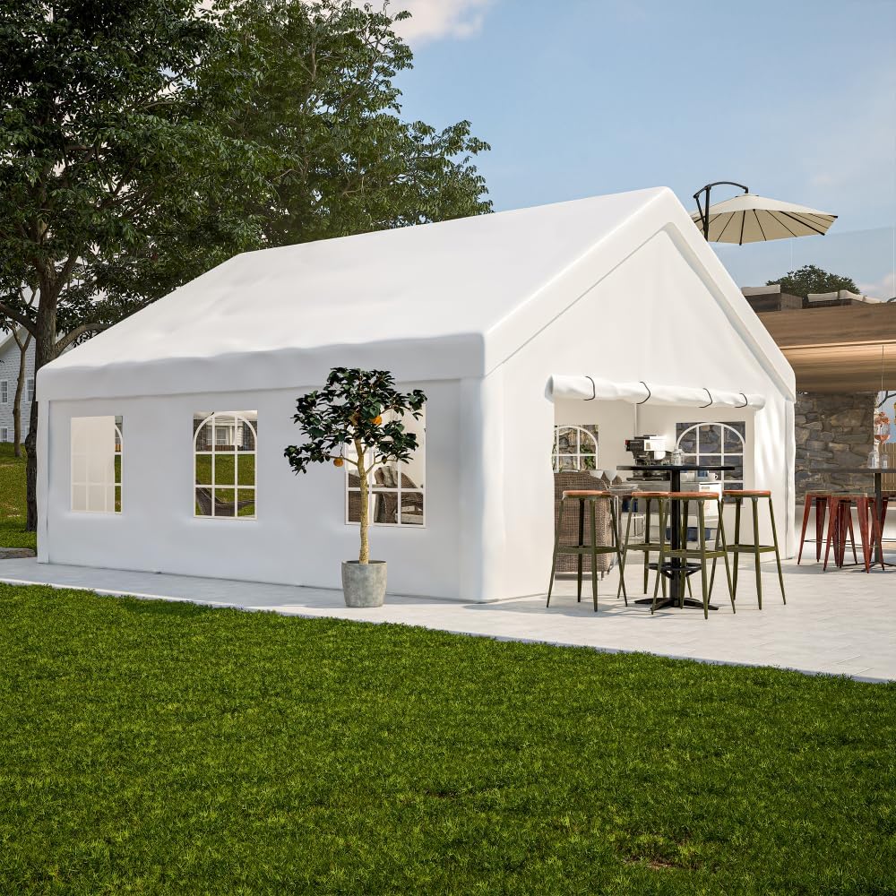 Heavy Duty 20x20 FT Party Tent with Removable Sidewalls for Weddings, Events, and Outdoor Commercial Use