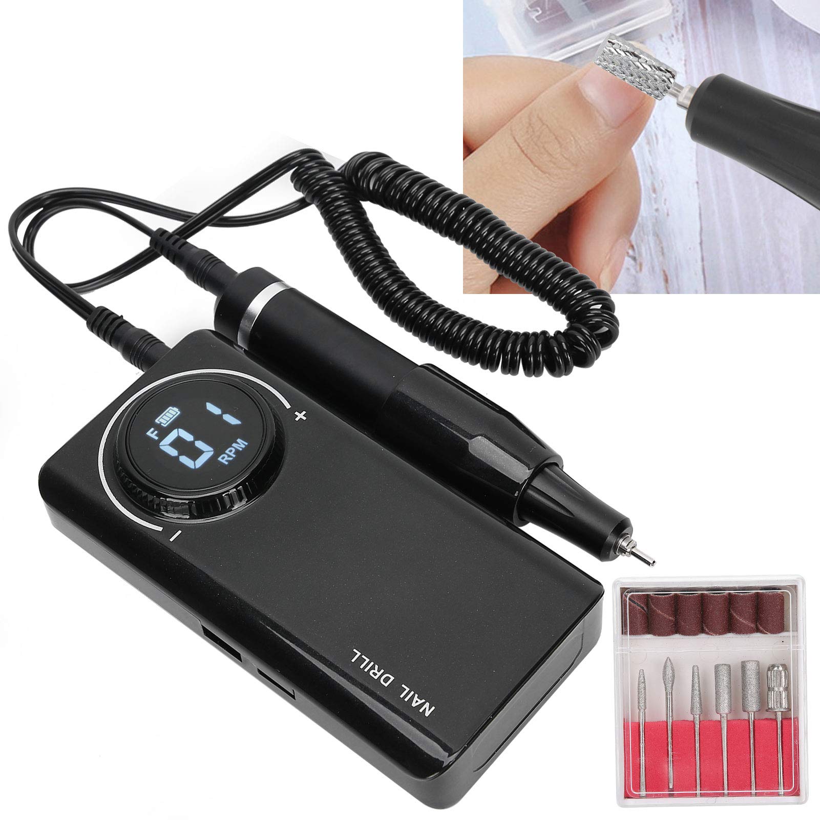 Lime Per Unghie Elettriche Per Trapano Per Unghie Lime Per Unghie Elettriche Ricaricabili Per Penna Per Trapano Per Unghie Lucidatrice Per Unghie Portatile(nero)