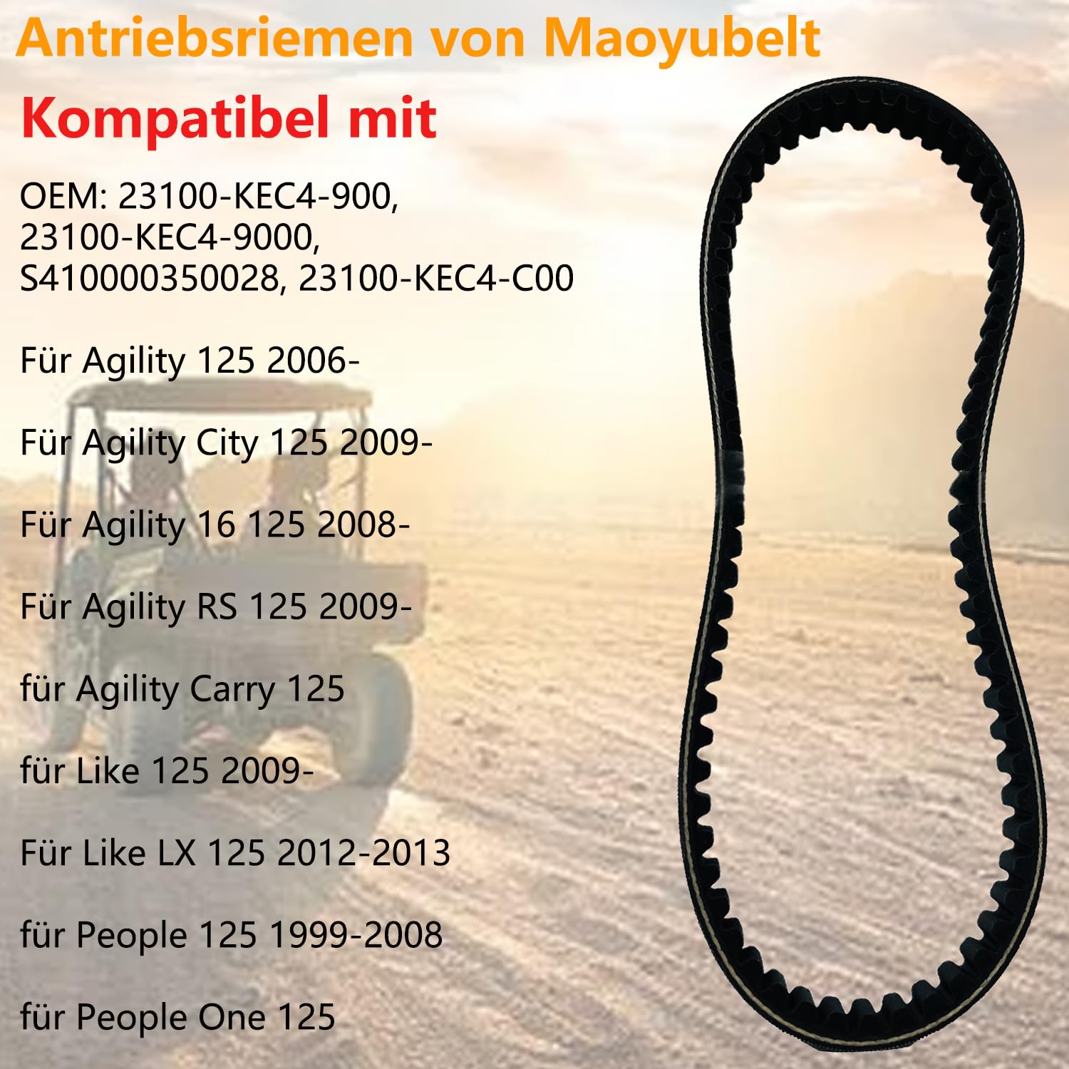 Cinghia trapezoidale per scooter CVT Cinghia di trasmissione per Kymco CK125T per People S per Agility 125 per Movie Eu3 150 per Like 180 23100-KEC4-9000