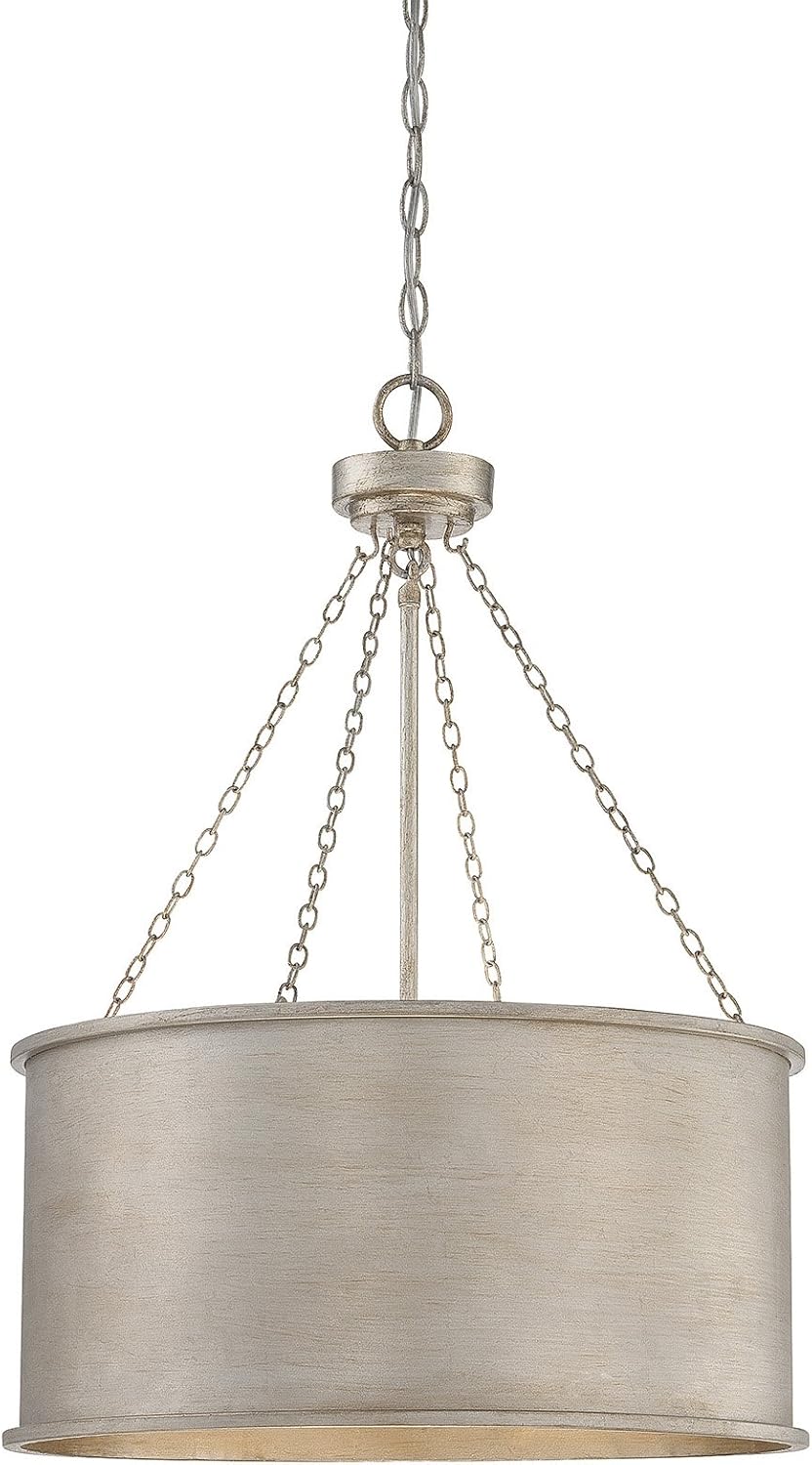 Savoy House 7-487-4-54 Rochester Traditional Industrial Bohemian Metal Drum Pendant, 4-Light 240 Total Watts, 27" H x 19" W, Gold Patina