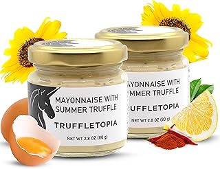 Truffletopia | Mayonnaise with Summer Truffle | Real Italian Truffles in a Rich, Smooth, Creamy Mayo to add to Dips, Casseroles, Slaw, Sandwiches, Burgers | non-GMO and Gluten Free | 2.8 Oz (Pack of 2)