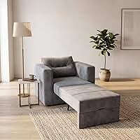 Poltrona Cama Solteiro Retrátil Marissol Veludo Premium Cinza Sofisticado
