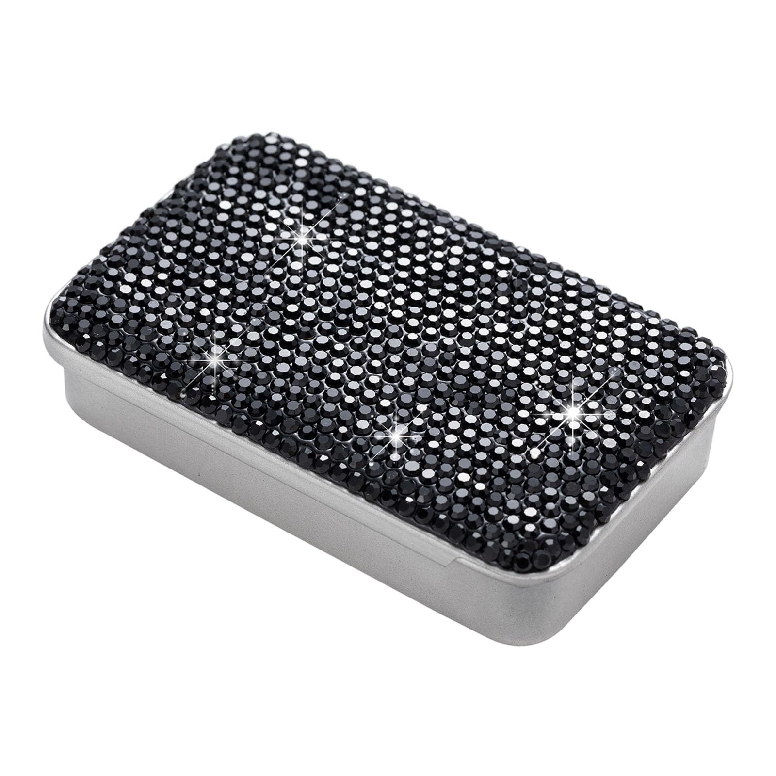 APGLSXY Slide Top Storage Storage Box Featuring Rhinestones Sturdy Iron Construction Ideal for Business Gifts Stone Butt Case