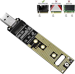 LWS M.2 SSD NVME to USB Adapter, M.2 SSD to Type A Card, No Cable Need, High Performance 10 Gbps USB 3.1 Gen 2 Bridge Chip, Use as Portable SSD, USB to M2 SSD Key M, Support Windows XP 7 8 10, MAC OS - coolthings.us
