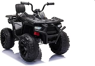 24V Kids Ride on ATV Car, 4 Wheeler Electric Ride on Toy Car - Battery Powered Vehicles w/Music, LED Lights, MP3, USB, High Low Speed, Ideal Gifts for Boys & Girls Ages 3-8 (Black)
