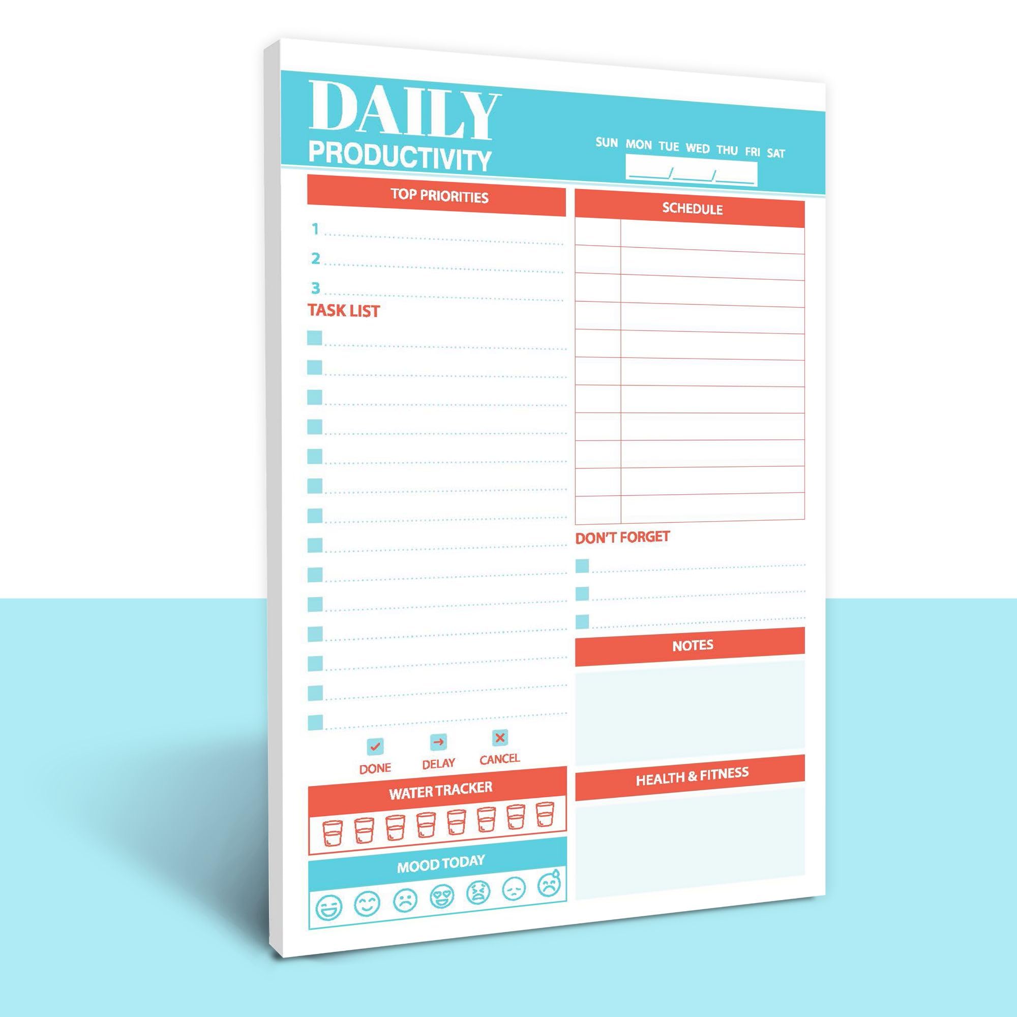 Doodle To Do List Notepad | Undated Daily Planner Pad with 50 Tear-Off Sheets | Hourly Schedule + Task Checklist | A5 Size | 90 GSM Paper | Office, Home & School Organizer 3