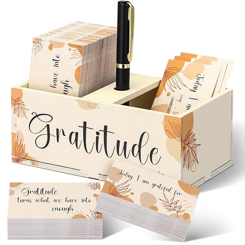 Clabby Gratitude Jar 200 Cards 1 Pen for Gratitude Practice,Boho,Old