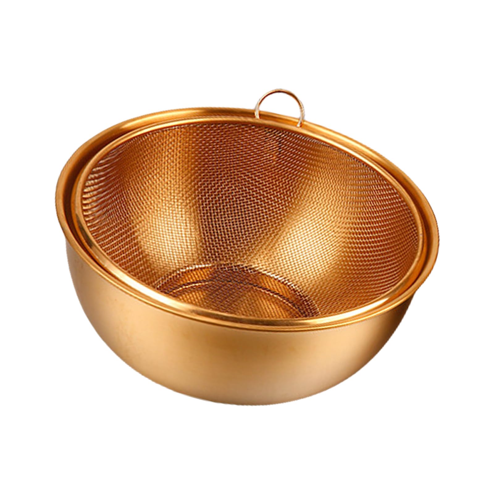 Colador resistente a la oxidación con tazón integrado para pastas y verduras