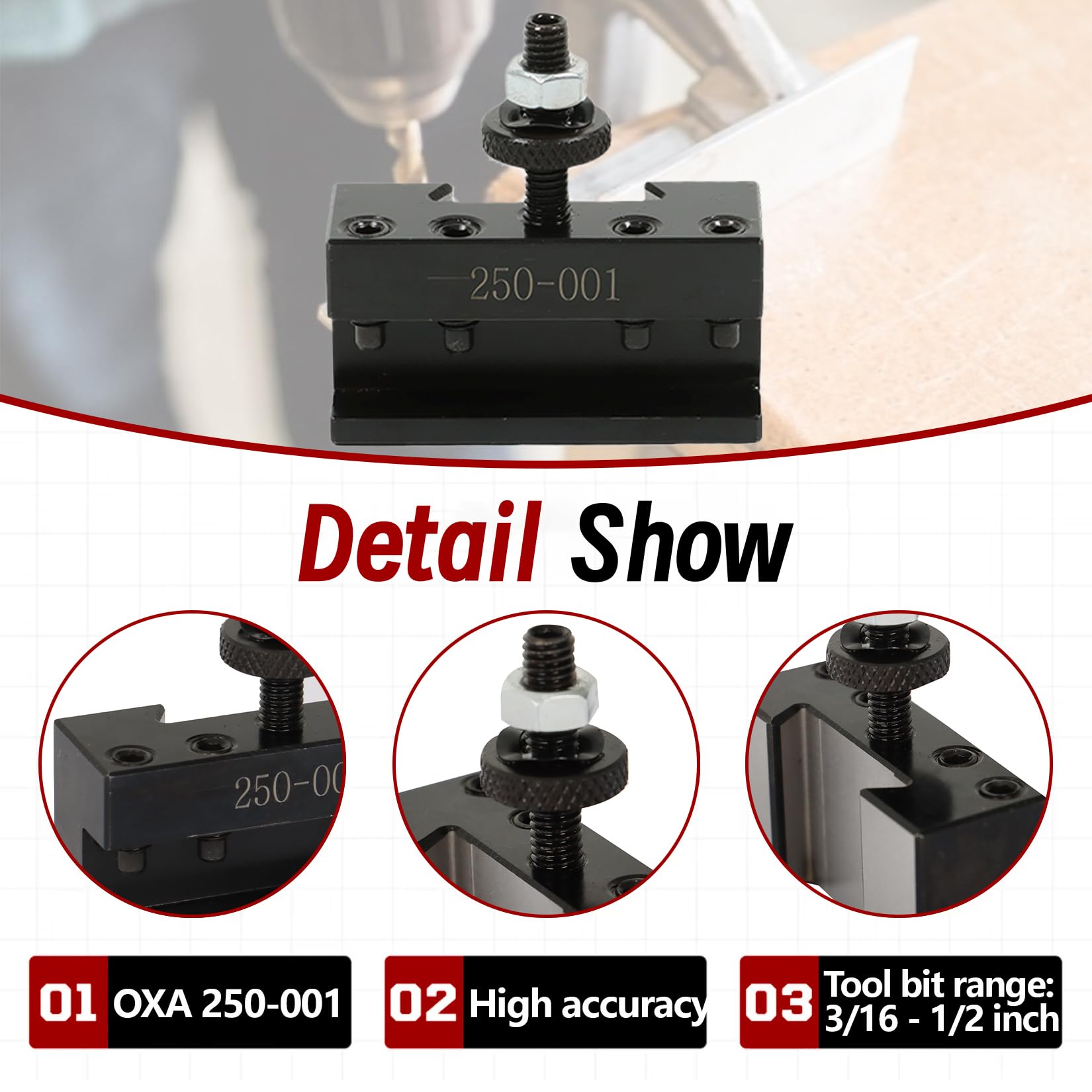 OXA 250-001 Quick Change Lathe Tool Holder Set – 5 Pcs For Turning And Facing On CNC & Manual Lathes