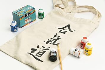 Acrylic Fabric Paint Set for Clothes Permanent - Basic Colors 6x20 ml (0.68 Fl Oz) - For Clothes, Leather, T-shirt, Shoe, Upholstery, Furniture - Non-Toxic, Long-Lasting, Waterproof