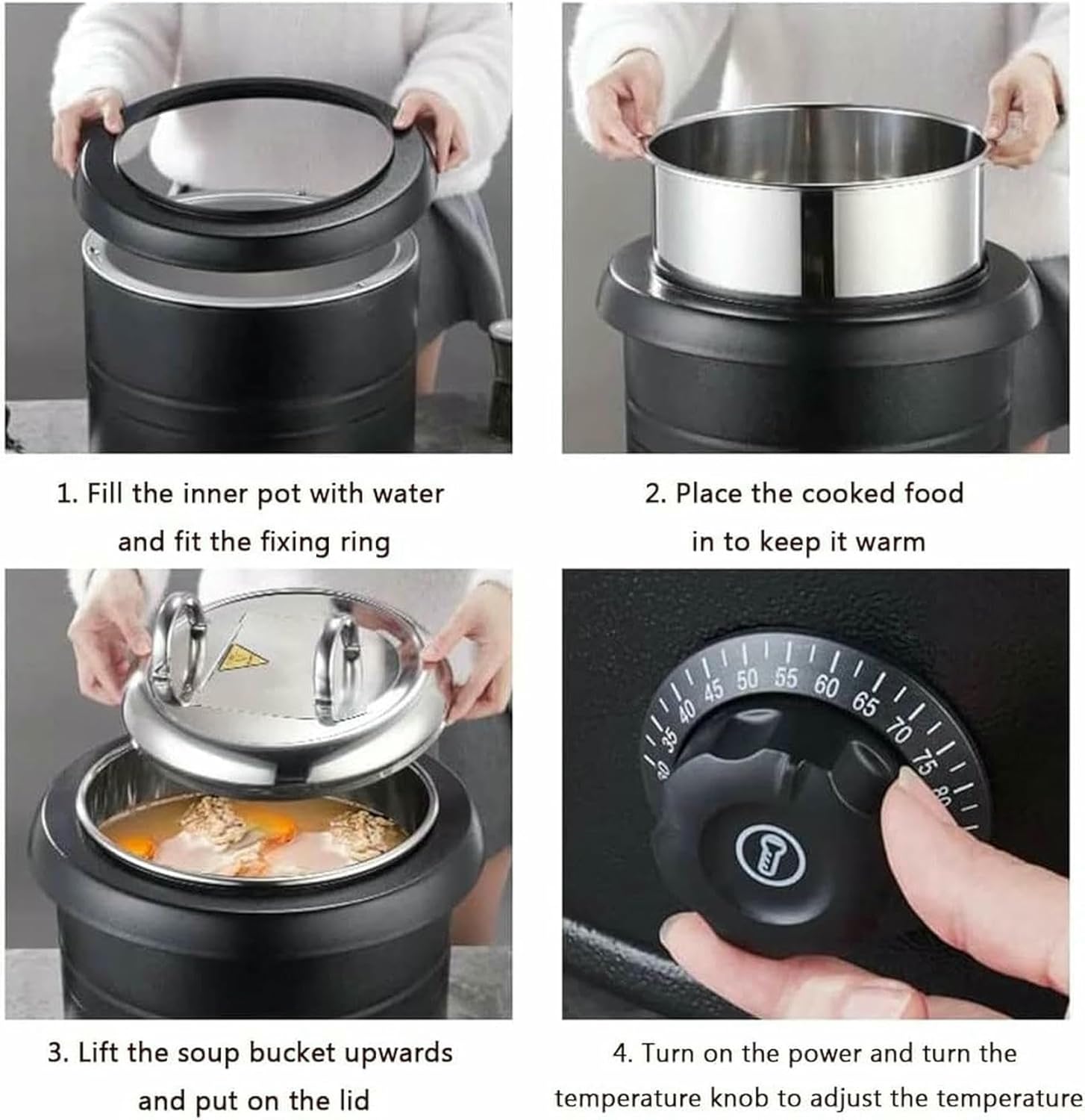 Buffet Electric Slow Cooker, Buffet Food Heater with Cover, Hot Wine Machine, Hot Drink Machine