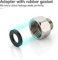 Vista 5 de G 1/2 Female to 3/8 Male COMP Reducer Adapter, Brass Pipe Fittings Water Hose Adapter, Compression Fitting for Kitchen Bathroom Faucet, Pipe