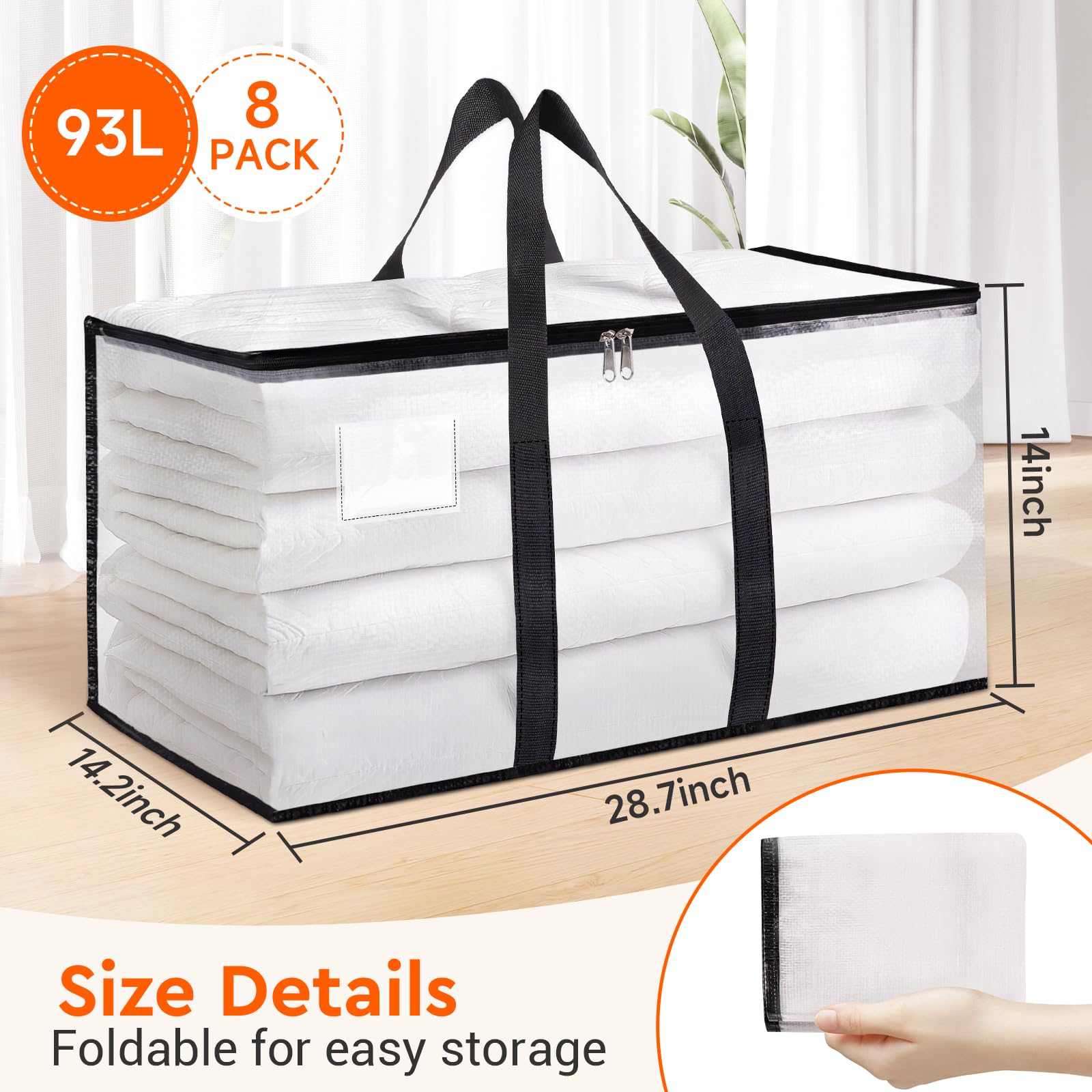 natal design × ride bag FOLDING BOX HIGH Amazon.com: BlissTotes Moving Bags, 93L 8-Pack Storage Bags