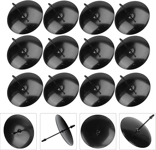 Miniatura 5 de Yardwe 12 portavelas de metal, base de estacas para mesa floral, jardín, boda, fiesta, aniversario, Pascua, 2.75 x 2.55 x 2.55 pulgadas, color negro