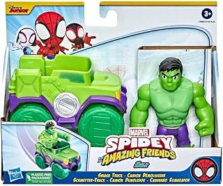 Marvel Spidey & His Amazing Friends Action Figures Superheroes + Villains (Choose Figure) (Hulk Vehicle Set)