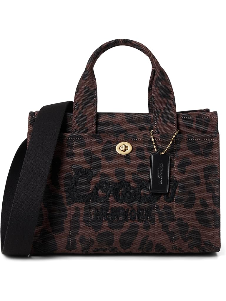 Tan COACH Cargo Tote 26 with Leopard Print