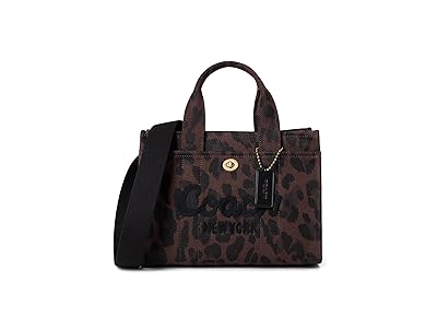 COACH Cargo Tote 26 with Leopard Print Tote Handbags Dark Leopard, Cotton/Textile