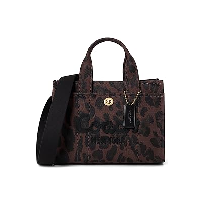 COACH Cargo Tote 26 with Leopard Print Tote Handbags Dark Leopard, Cotton/Textile