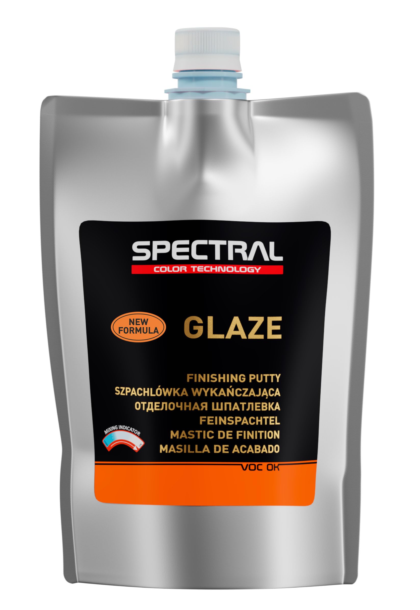 Novol Spectral Glaze Liquid Finishing Putty With Mixing Indicator 880 Ml - Autobody Refinish Car Paint Automotive Repair