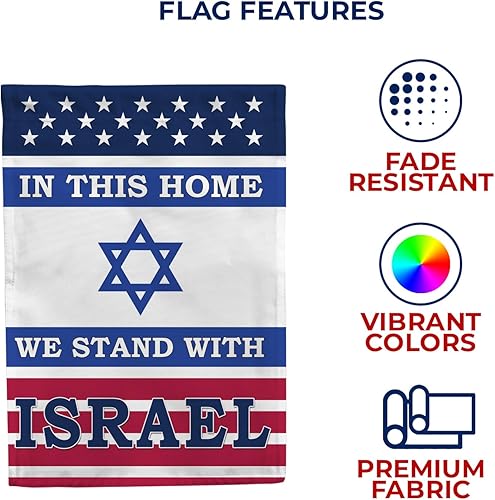 Miniatura 5 de Bandera de jardín con texto en inglés We Stand with Israel de 12.5 x 18 pulgadas, bandera de jardín de doble cara con el apoyo de Israel, bandera de
