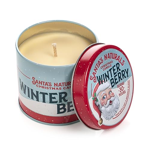 Santa's Naturals Winter Berry Christmas Candles for Holidays & Gifts,