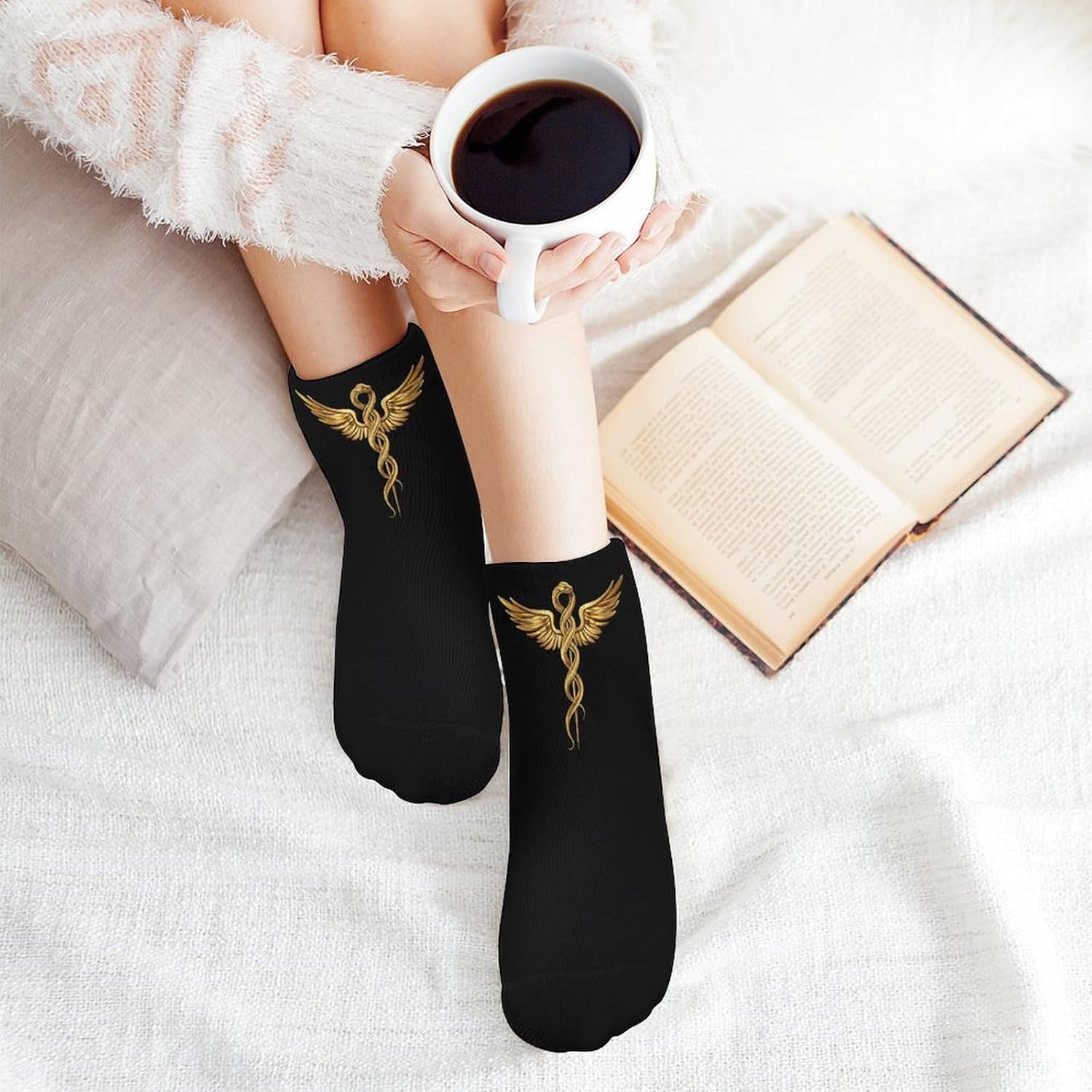 Caduceus Symbol Ankle Socks for Men Women Low Cut Crew Sock Casual Sports Clothing