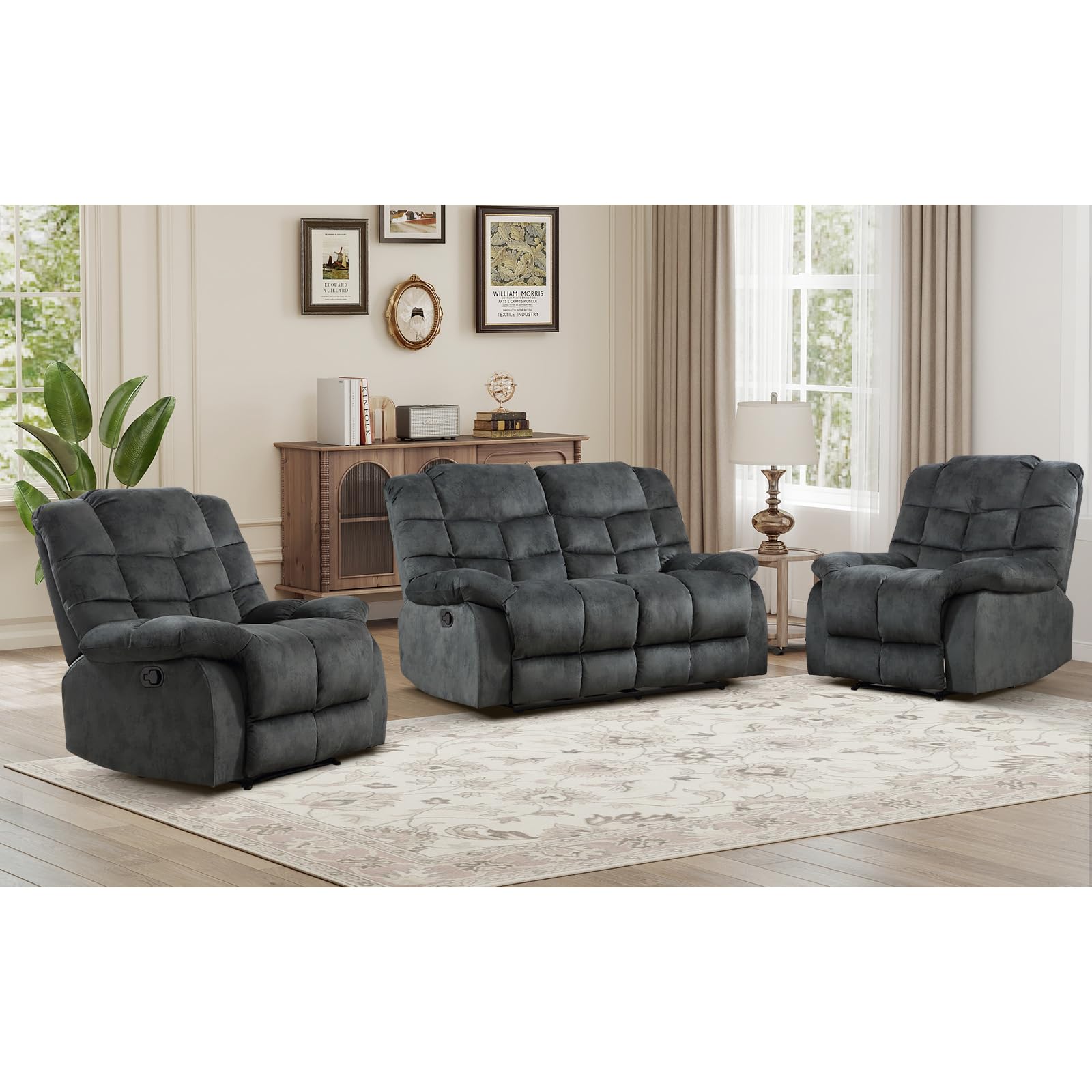 CANMOV Manual Reclining Sofa Set
