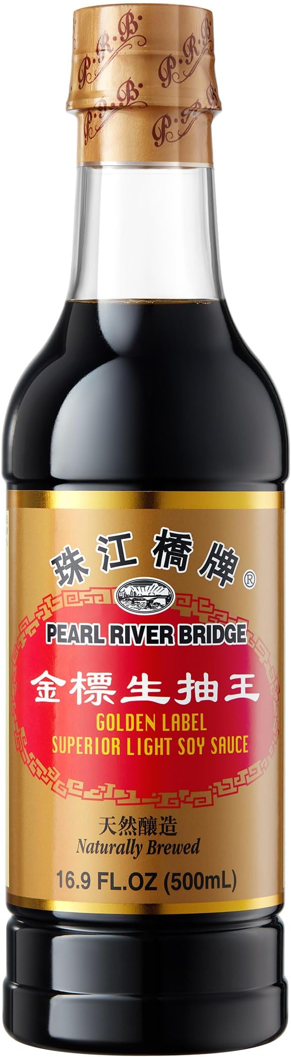 Pearl River Bridge Golden Label Superior Light Soy Sauce, Plastic Bottles, 16.9 oz.