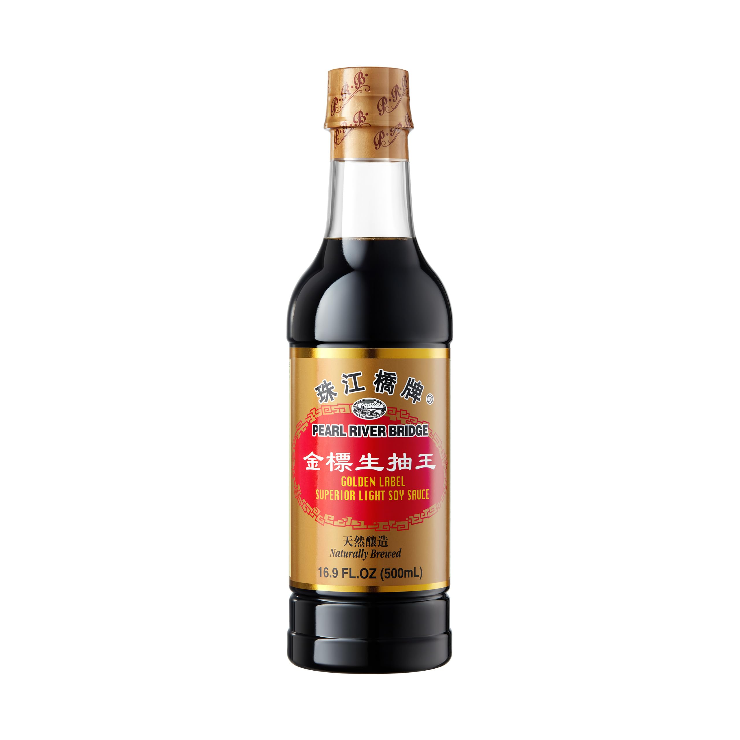 Pearl River Bridge Golden Label Superior Light Soy Sauce, Plastic Bottles, 16.9 oz.
