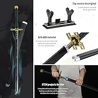 Vista 2 de TOY PLAYER Espadas demoníacas compatibles con Lego, espada Tokitou Muichirou con vaina y soporte, juego de construcción Katana, regalo