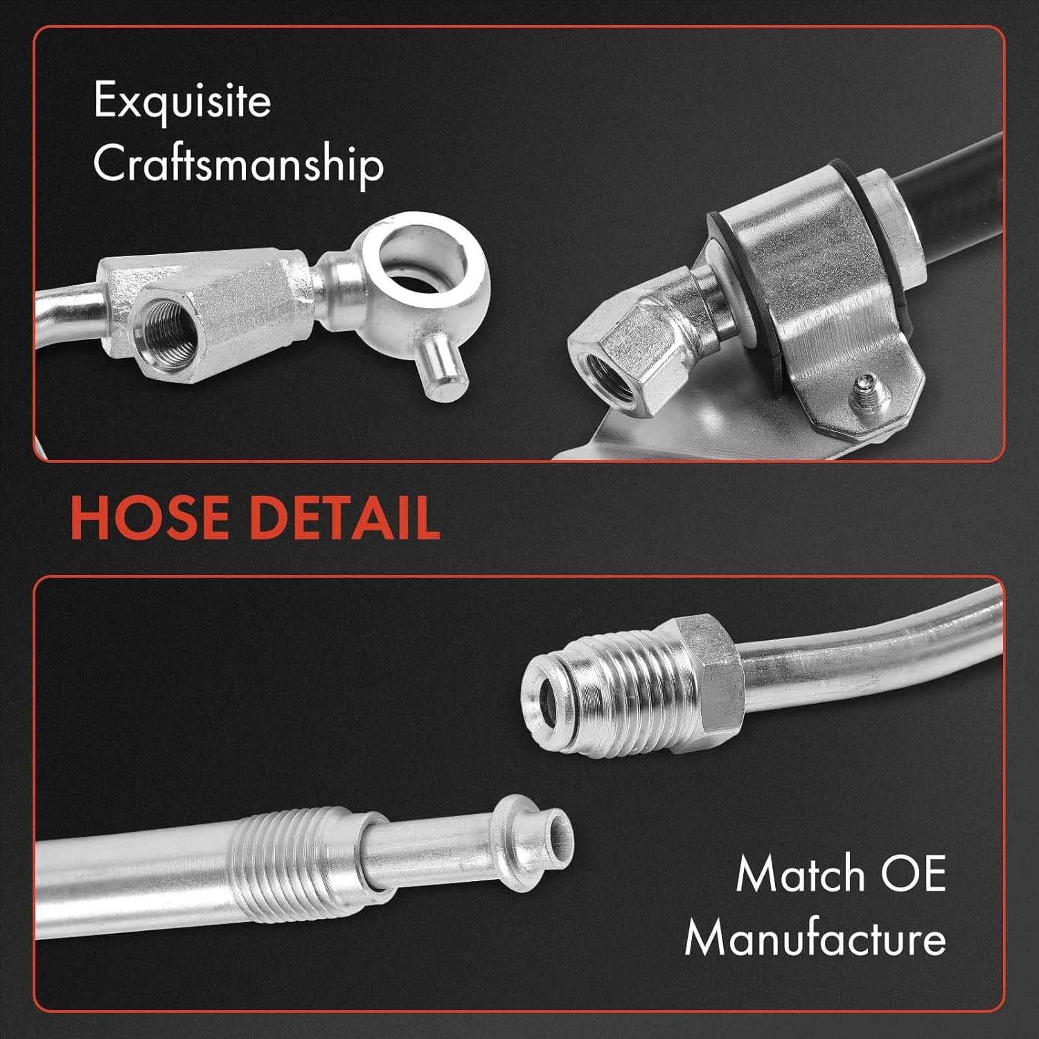 A-Premium Power Steering Pressure Hose Line Assembly Compatible with Nissan Frontier 2005-2018, Pathfinder 2005-2012, Xterra 2005-2015, 2.5L 4.0L, with O-ring & Washer, Pump To Rack